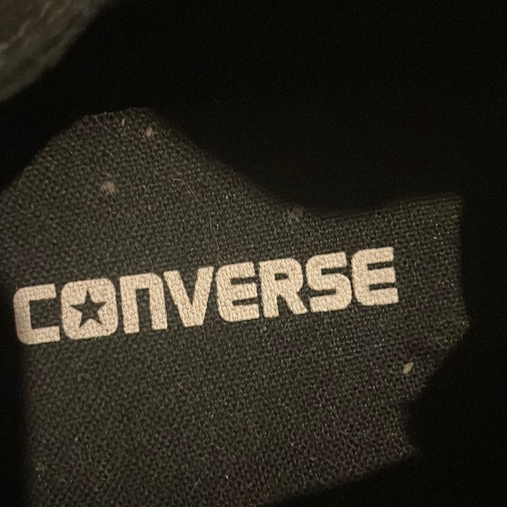 Gently used low top black converse, unisex